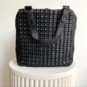Faith Connexion Black lamb leather bag with square studs